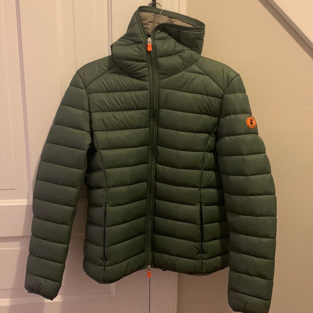 Save the duck daisy jacket in L Thyme Green - new without tags